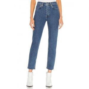 RE/DONE WOMEN'S DENIM 90S HIGH RISE‎ ANKLE CROP SEVENTIES AS F**K SIZE 24